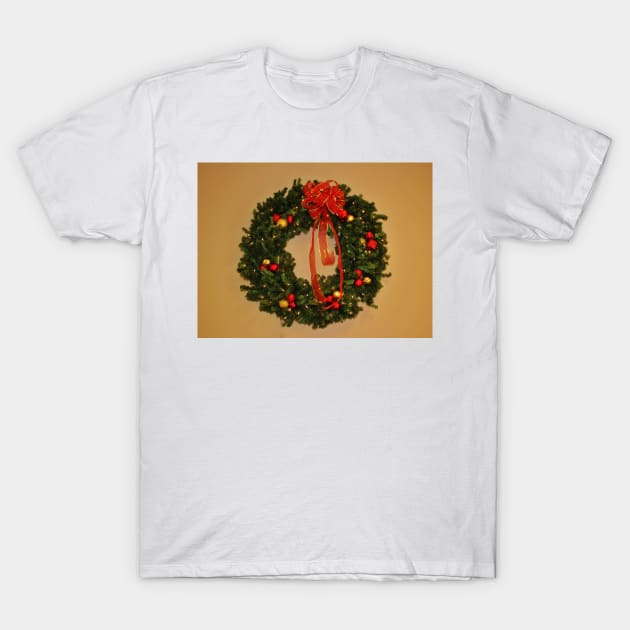 Holiday Wreath T-Shirt by Cynthia48